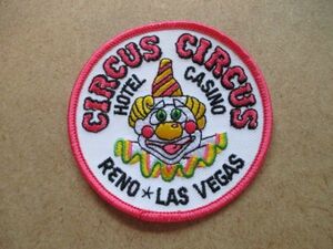 80s CIRCUS CIRCUS LAS VEGAS RENO HOTEL CASINOワッペン/ピエロ道化師サーカス クラウンUSAビンテージ カジノ ラスベガス アップリケ S74