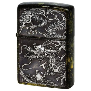 Zippo ジッポライター 龍 ドラゴン 鼈甲塗り 伝統工芸 ライズメタル 鼈甲塗り 銀龍 RISE METAL 亀甲 金