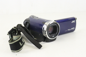 【通電OK】JVCケンウッド GZ-E700-A デジタルビデオカメラ VIDEO CAMERA ブルー ケーブル付き 003IDIIB80