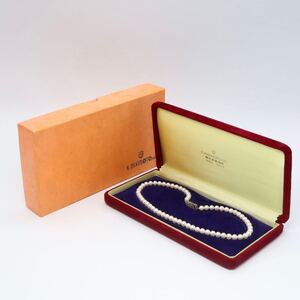 1円〜!!MIKIMOTO(ミキモト)!!箱付!!●アコヤ本真珠ネックレス●J 約18.6g 約37.5cm necklace パール pearl DG0/EC0 B82