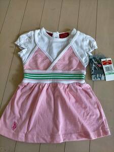 新品　未使用品　ポロ　重ね着風　とってもかわいいベビー服　ワンピース　2才　１歳　90cm　80