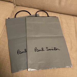 ☆中古即決☆ポールスミス Paul Smith ショップ袋2枚 （ビニールの手提げ袋グレー）ショッパー