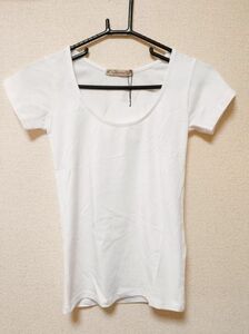 ＵネックＴシャツ　Ｓ　ホワイト 【KAE-4851】