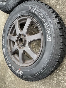 即決！エクストレイル　ジオランダーAT/S・AT　215/70Ｒ16　テリオスキッド/パジェロミニ。PCD114.3　ブリザックWS80チェーン（未使用）付