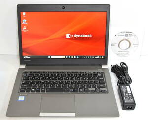 美品 ☆ Dynabook R63/M Core i5-8250U 1.6(3.4)GHz/SSD 256GB/13.3 FHD 1920x1080/無線/Bt/カメラ/Office 2021/最新W11&リカバリ付 ☆0641