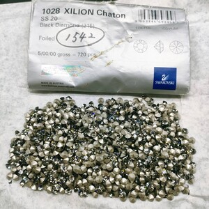 ☆ほぼ未使用 SWAROVSKI スワロフスキー ヴィンテージ ルース 約1520個 1028 20SS 5gross Black Diamond 215 ブラックダイヤモンド R-385