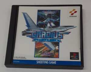 PS1 プレステ ゲームソフト GRADIUS グラディウス DELUXE PACK デラックスパック ハガキとステッカー付き 動作確認済み