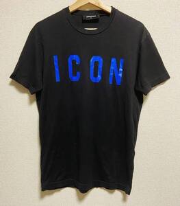 美品 ディースクエアード ICON ロゴ Tシャツ 白 サイズ黒 DSQUARED2