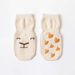 ☆ オフホワイト×ハート ☆ Sサイズ（10cm） ☆ キッズ ソックス 滑り止め sesocks04 ベビー 靴下 滑り止め ソックス キッズ くつ下