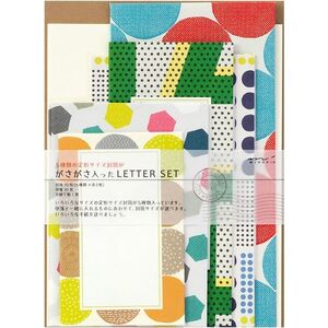 @【即決】◆がさがさ入ったLETTER　SET（レターセット）◆5種類の封筒（5柄ｘ2）罫線台紙　手紙　おしゃれ　ミドリカンパニー//86762-006 