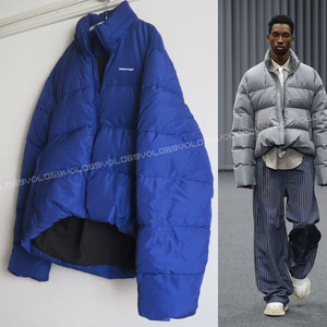 BALENCIAGAバレンシアガ2019AW C shape PUFFER JACKET ロゴ フーデッド オーバーサイズ Cシェイプ パファー ダウン ジャケット コート48