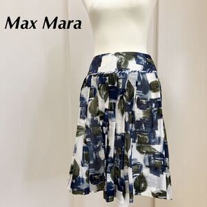 Max Mara WEEKEND LINE マックスマーラーウィークエンドライン　コットン　シルク　薄手　花柄スカート フレアースカート ひざ丈