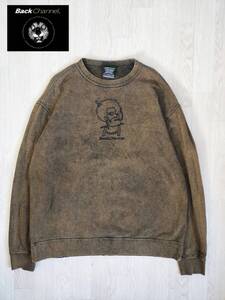 Back Channel/バックチャンネル/ZIGZAG PULLOVER SWEATSHIRT/ジグザグロゴスウェット/ブリーチ・グランジ加工/SIZE XL/ビッグシルエット