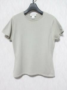 Calvin Klein カルバンクライン カシミヤ100％ 半袖 ニット レディース S グレージュ　yg5802