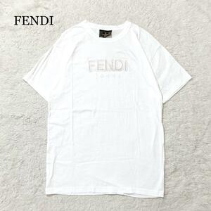 【未使用級】FENDI フェンディ Tシャツ 半袖 ロゴ ホワイト コットン L