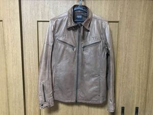 NICOLE CLUB FOR MEN ニコルクラブフォーメン レザージャケット シングルライダース 豚革 本革 48 Mサイズ相当 メンズ 