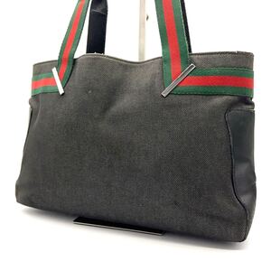 1円 グッチ GUCCI トートバッグ ハンドバッグ レザー キャンバス GG柄 ブラック 黒 シェリーライン