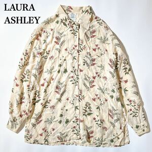 LAURA ASHLEY ローラアシュレイ シャツ ブラウス 花柄 シルク100% UK10 M相当 レディース C102408-21