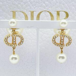 Christian Dior ピアス　パール　トライバル　ラインストーン　CD