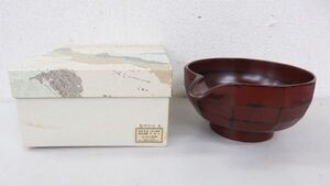 A060★うるし塗装 漆 亀甲庁口 茶道具? 工芸品 現状品★03