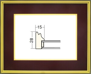 和額縁 木製フレーム 4150 サイズ F4号 エンジ