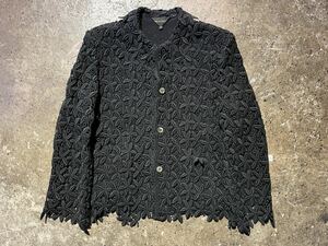 COMME des GARONS 91SS レース刺繍 裏地ポリ混アセテート スナップボタン コムデギャルソン AD1990 90’s 1990’s 1991SS