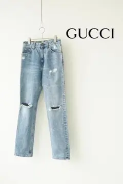 GUCCI グッチ ビンテージ ウォッシュド レギュラーフィット デニム パンツ