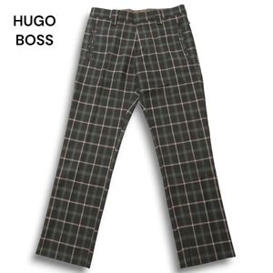 HUGO BOSS ヒューゴボス 通年★ チェック柄 スラックス パンツ Sz.46 メンズ　C4B05293_C#R