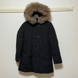 1円 極美品 ウールリッチ WOOLRICH アークティックパーカー ダウンジャケット ショート丈 ダウンコート 黒 ブラック 60 40 ラクーンファー