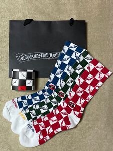 新品 クロムハーツ マッティボーイ 3足 セット ソックス サイズL CHROME HEARTS MATTY BOY 99 EYES SOCKS LRG 靴下 デニム パーカー ブーツ