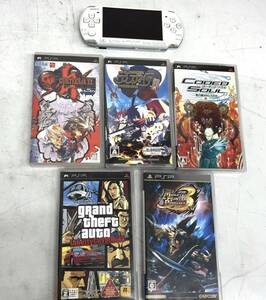 〇V162-W13-2262 SONY ソニー PSP プレイステーションポータブル PSP-3000 ゲームソフト5点付き③