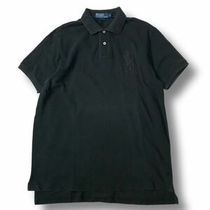 《良品◎》POLO RALPH LAUREN ポロラルフローレン★ビッグポニー*ワンポイントデザイン*ポロシャツ*ブラック*サイズL(MS3025)◆S60