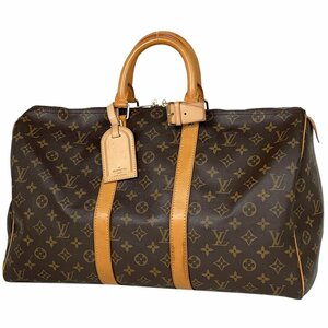 ルイ・ヴィトン Louis Vuitton キーポル 45 ハンドバッグ 旅行 ビジネス ボストンバッグ モノグラム ブラウン M41428 レディース 【中古】