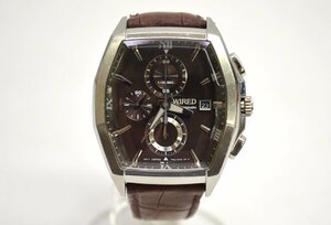 [fui]　SEIKO セイコー WIRED ワイアード 7T92-0NZ0 クオーツ 茶 ブラウン文字盤 クロノグラフ メンズ腕時計 稼働品