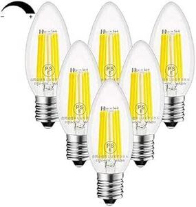 ZYYRSS シャンデリア電球 E17口金 60W形相当 LED電球 6W LEDフィラメント電球 昼白色 4000K 720lm