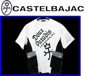 ★46(M)★\25300〓CASTELBAJACカステルバジャック〓BIGシルエット異素材ポケット付プリント半袖Ｔシャツ01