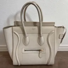 CÉLINE セリーヌ　ラゲージ　バッグ　ハンドバッグ　オフホワイト　G金具