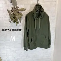 balmy & awaking【M】メンズ裏地ジップパーカー/長袖　冷房対策