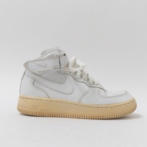 【1円スタート】 NIKE ナイキ 314195-113 Air Force 1 MID GS エアフォース レザー ホワイト ハイカット スニーカー レディース US4Y 23cm