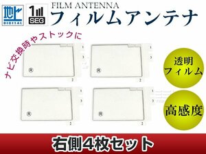 スクエア型フィルムアンテナ R：4枚 パナソニック TVチューナー TU-DTX600 交換/補修用 地デジ エレメント 載せ替え ガラス貼り換え