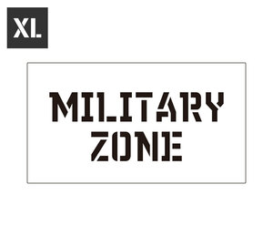 ステンシルシート ステンシルプレート ステンシル アルファベット アメリカン DIY クイックステンシル サイズXL MILITARY ZONE 軍事区域