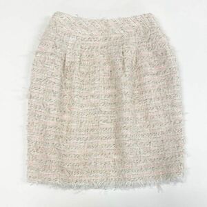 63k20 Rene ルネ TISSUE シルク混 ツイードスカート 6814010 34 ピンク 日本製 ボトムス Silk Tweed Skirt