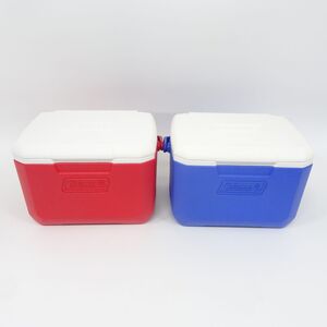 tyom 6753-2 545 未使用品 コールマン ミニクーラーボックス 2つまとめて【 RED BLUE】 キャンプ 防災グッズ