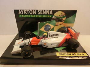 PMA製 1/43　マクラーレン ホンダ MP4/7 ＃1　アイルトン・セナ　1992　＊タバコ仕様　＊おまけ付　＊送料350円～ 　Mclaren Honda Senna