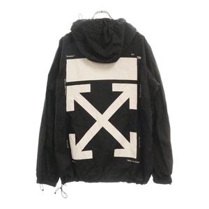 OFF-WHITE オフホワイト 19AW Windbreaker Jacket OMEA187E19E15024 ウィンドブレーカー ナイロンプルオーバー ジャケット ブラック