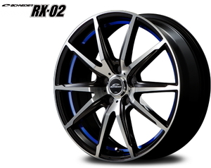 業販限定販売 新品 14インチ SCHNEIDER RX-02 4.5J+45 4-100 特選タイヤ 165/60R14 4本セット BP/BLUE ブルー シュナイダー 夏タイヤ