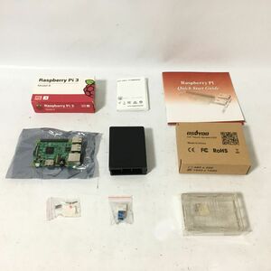 ★1円スタート！現状品★Raspberry Pi 3 Model B ボード ケース セット (OSOYOO HDMI 3.5インチLCDディスプレイ おまけ付)