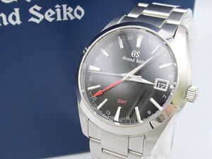 ☆中古 美品 Grand Seiko グランドセイコー ヘリテージコレクション GMT SBGN013 9F86-0AF0 ブラック文字盤 デイト クォーツ 腕時計 メンズ