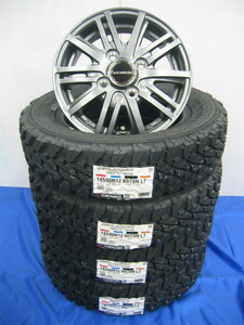 ヨコハマ ゴツゴツ タイヤ ジオランダー G003 145/80R12 145/80-12 80/78N LT & アルミホイール セット 新品 4本 軽トラ、軽バン 領収書OK