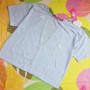 タグ付き未使用【Pink latte】半袖Tシャツ（M/165cm）水色/オーバートップス.チュニック/春夏物